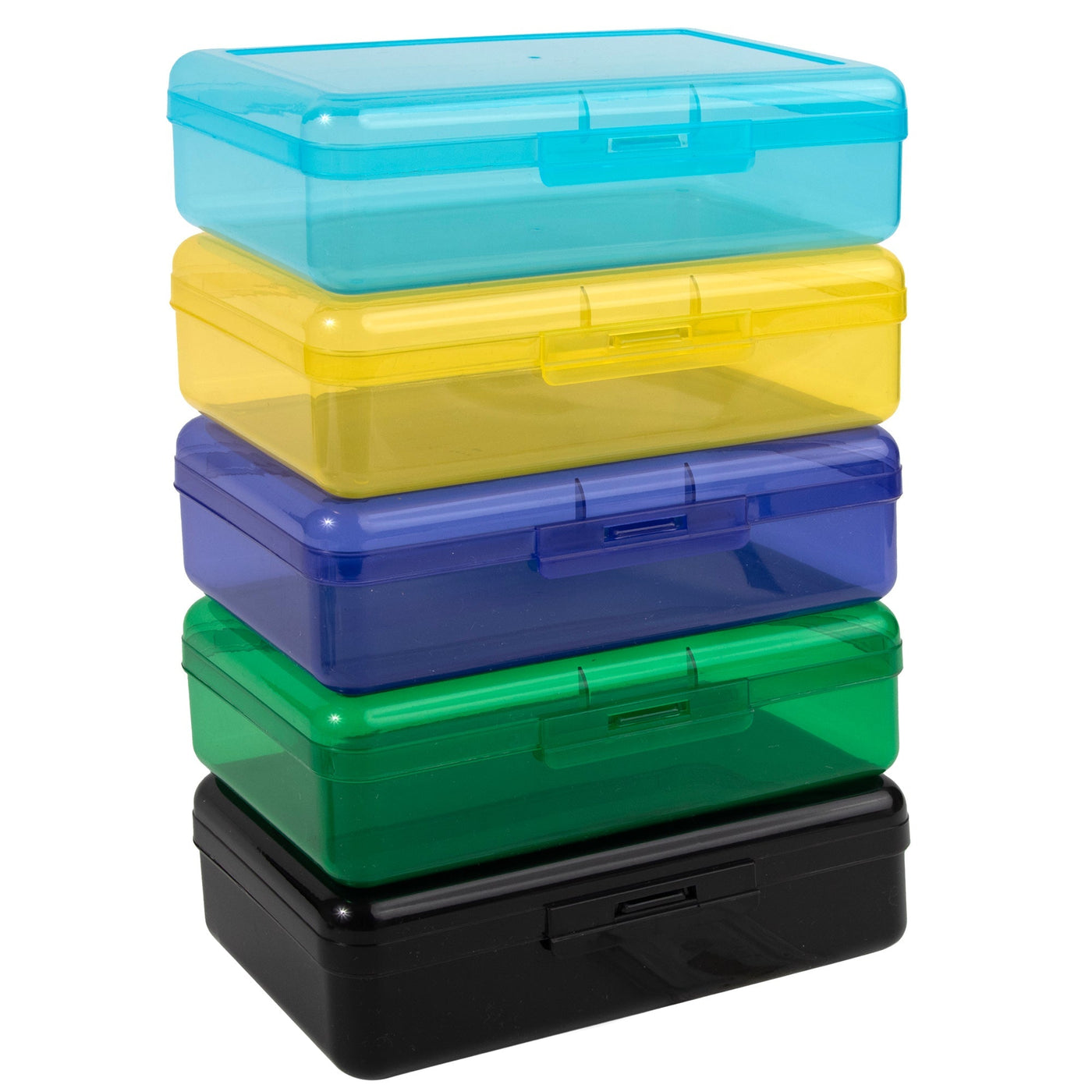 50-pack Bulk Plastic Pencil Box - Assorted Colors — BagsInBulk.com