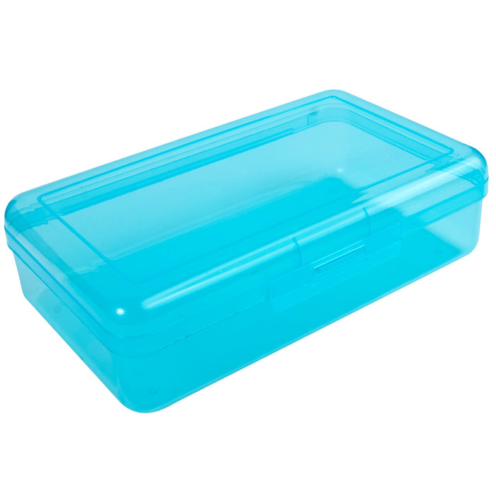 Plastic Pencil Box - Assorted Colors - BagsInBulk.com