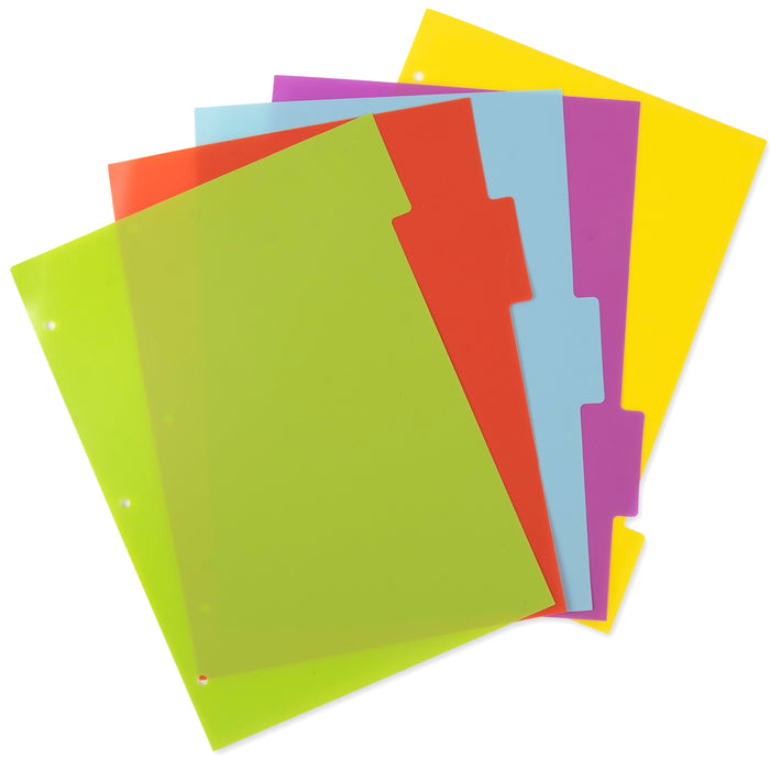 Tab Index Plastic Dividers 5-pack (Copy) - BagsInBulk.com