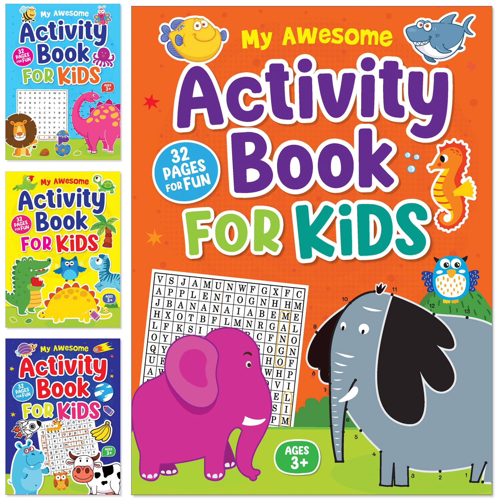 100-pack Bulk Activity Book for Kids with Puzzles, Tracing, & Coloring ...