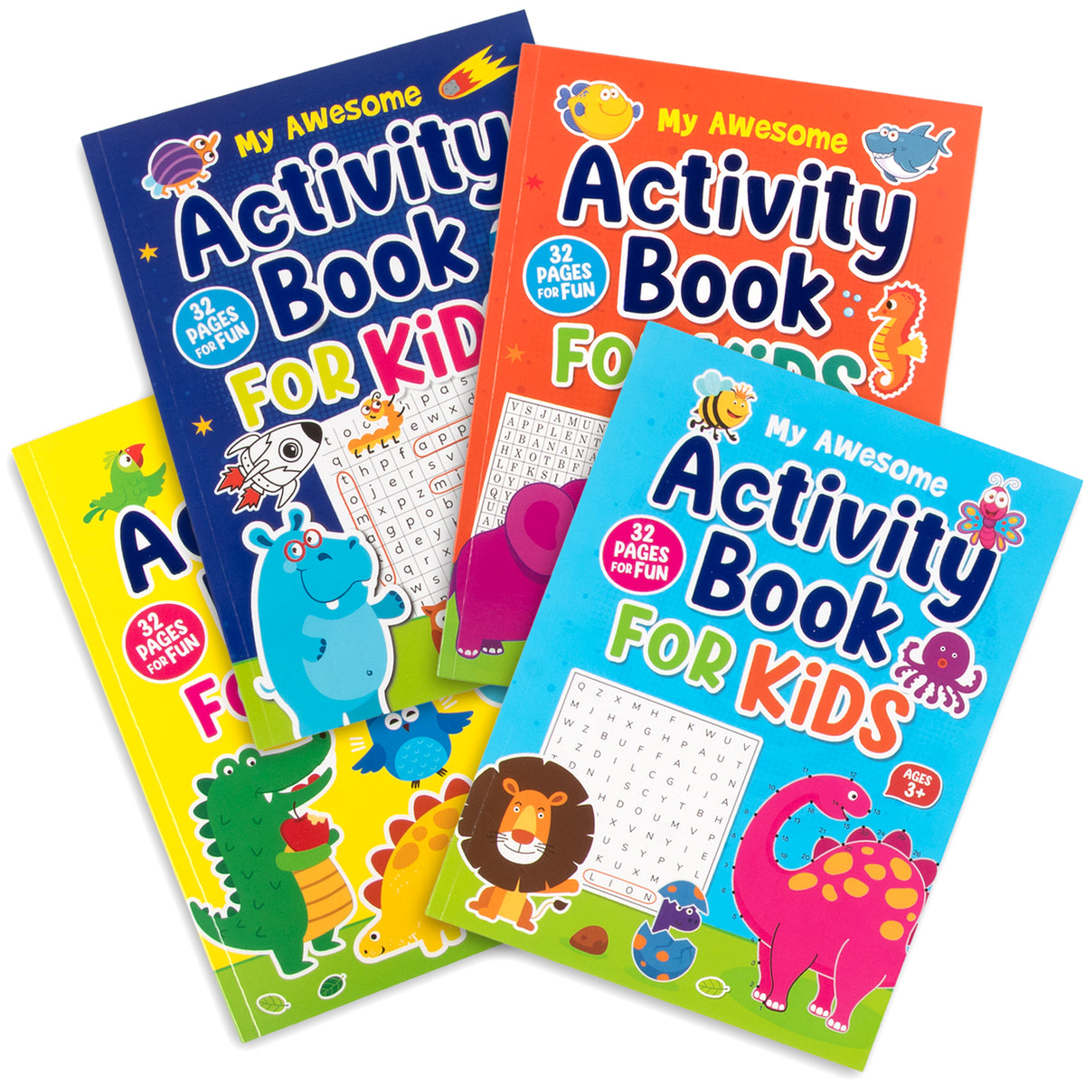 100-pack Bulk Activity Book for Kids with Puzzles, Tracing, & Coloring ...