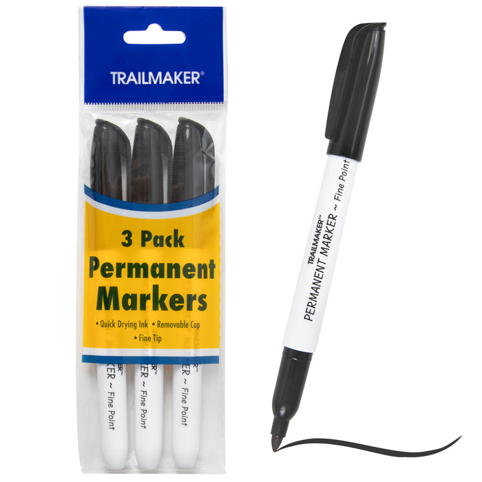 Bulk Trailmaker Fine Tip Permanent Markers - 3 Pack