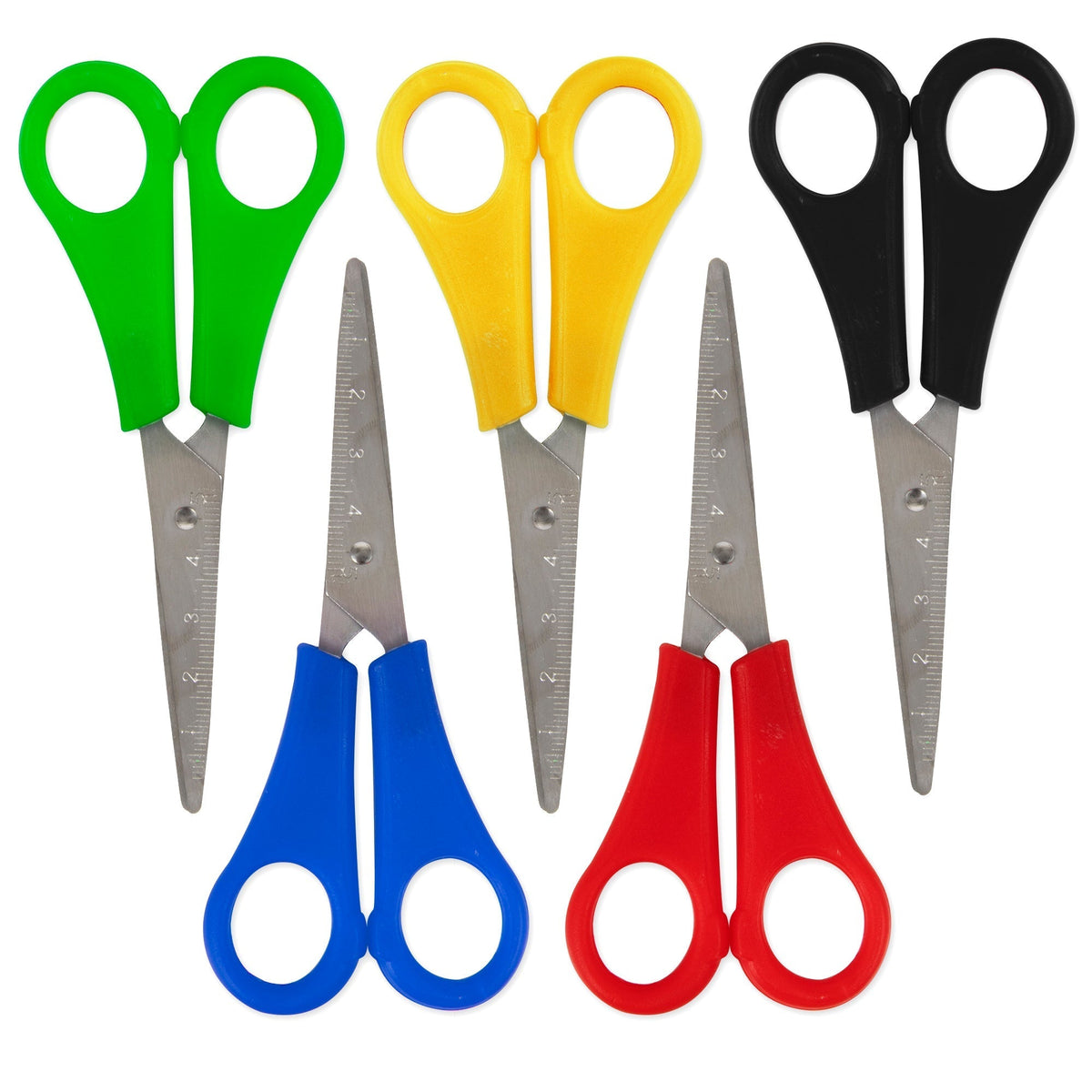 100-pack Bulk 5-inch Kids Scissors with Pointed Tip — BagsInBulk.com