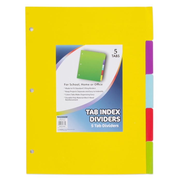 Wholesale 5 Pack Tab Index Dividers - 