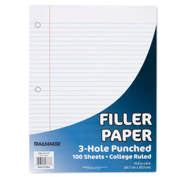 Notebook Filler Paper - College Ruled - 100 Sheets - BagsInBulk.com