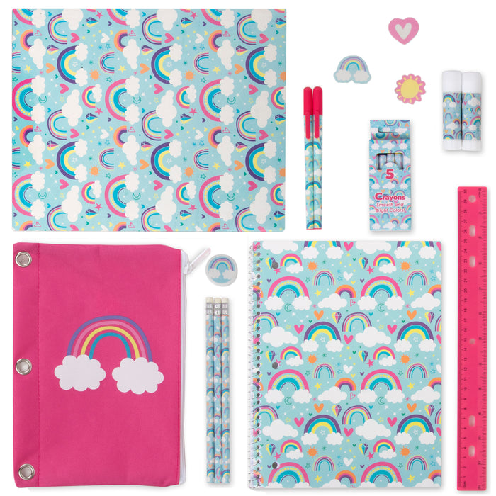 20 Piece Rainbow Themed School Supply Kit - BagsInBulk.com