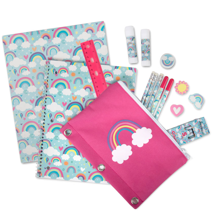20 Piece Rainbow Themed School Supply Kit - BagsInBulk.com