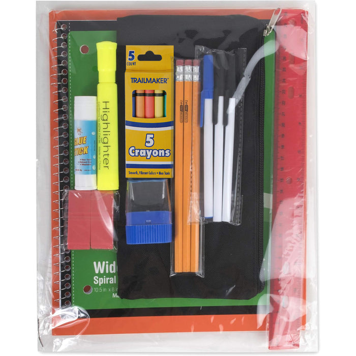 17-Inch Printed Backpack Side Mesh Pockets & 20-Piece School Supplies Kit - 8 Prints - BagsInBulk.com