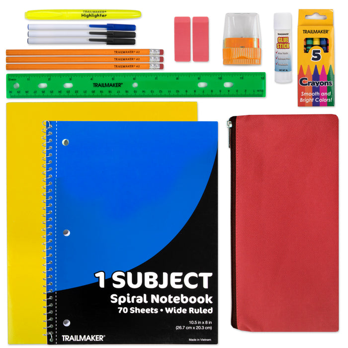 18" Multi-Pocket Bungee Backpack with 20-Piece School Supply Kit - Boys - BagsInBulk.com
