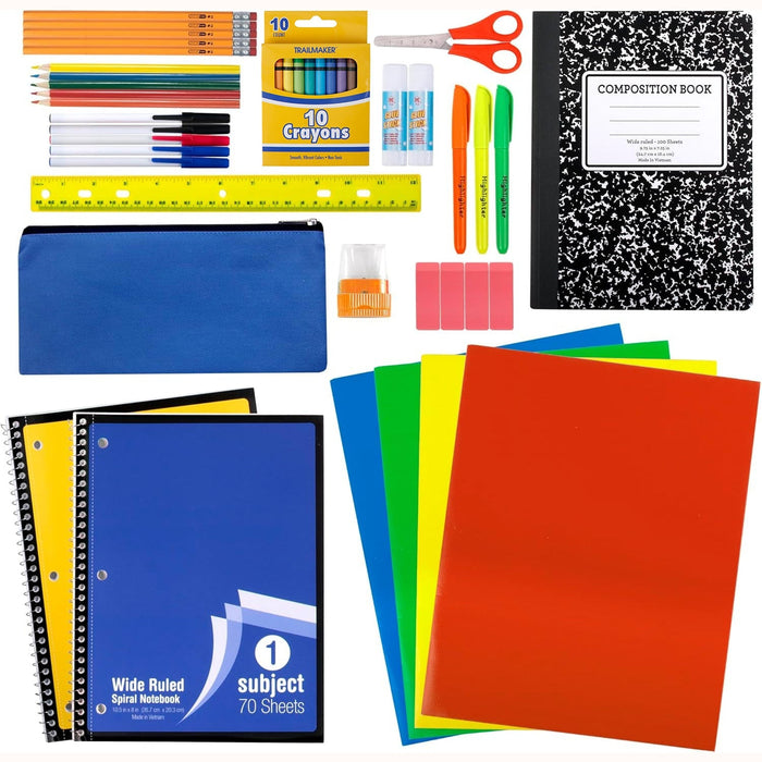 45 Piece School Supply Kit - BagsInBulk.com