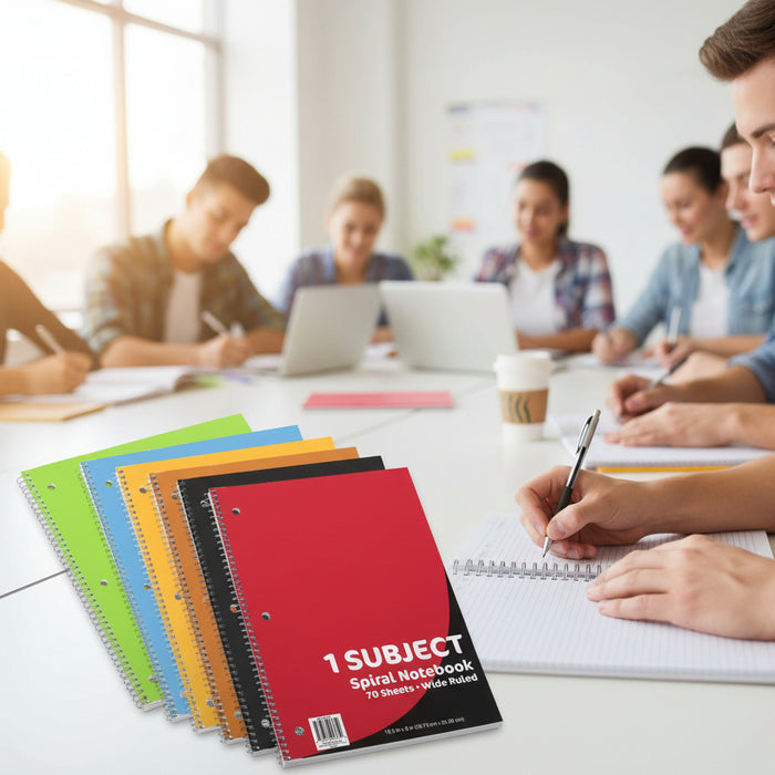 Bulk Trailmaker 1-Subject Spiral Bound Notebook, Wide Ruled, 70 Sheets