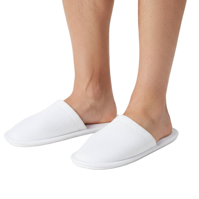 Adult Spa Slippers - White - BagsInBulk.com