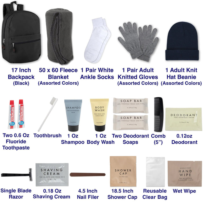 Warm Essential 20-piece Homeless Care Hygiene Kit - BagsInBulk.com