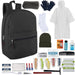 Warm Essential 34-Piece Homeless Care Hygiene Kit with Backpack, Poncho, Socks - BagsInBulk.com