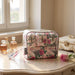 Clear Cosmetic Travel Case Carry All Set - Floral Print - BagsInBulk.com