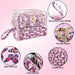 Clear Cosmetic Travel Case Carry All Set - Butterfly Print - BagsInBulk.com