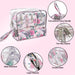 Clear Cosmetic Travel Case Carry All Set - Floral Print - BagsInBulk.com