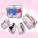 Clear Cosmetic Travel Case Carry All Set - Floral Print - BagsInBulk.com