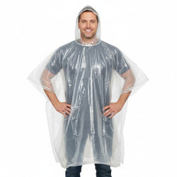 Disposable Rain Ponchos - Clear - BagsInBulk.com