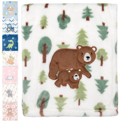Baby Fleece Animal Themed Blankets 36" x 30" - Single Prints - BagsInBulk.com