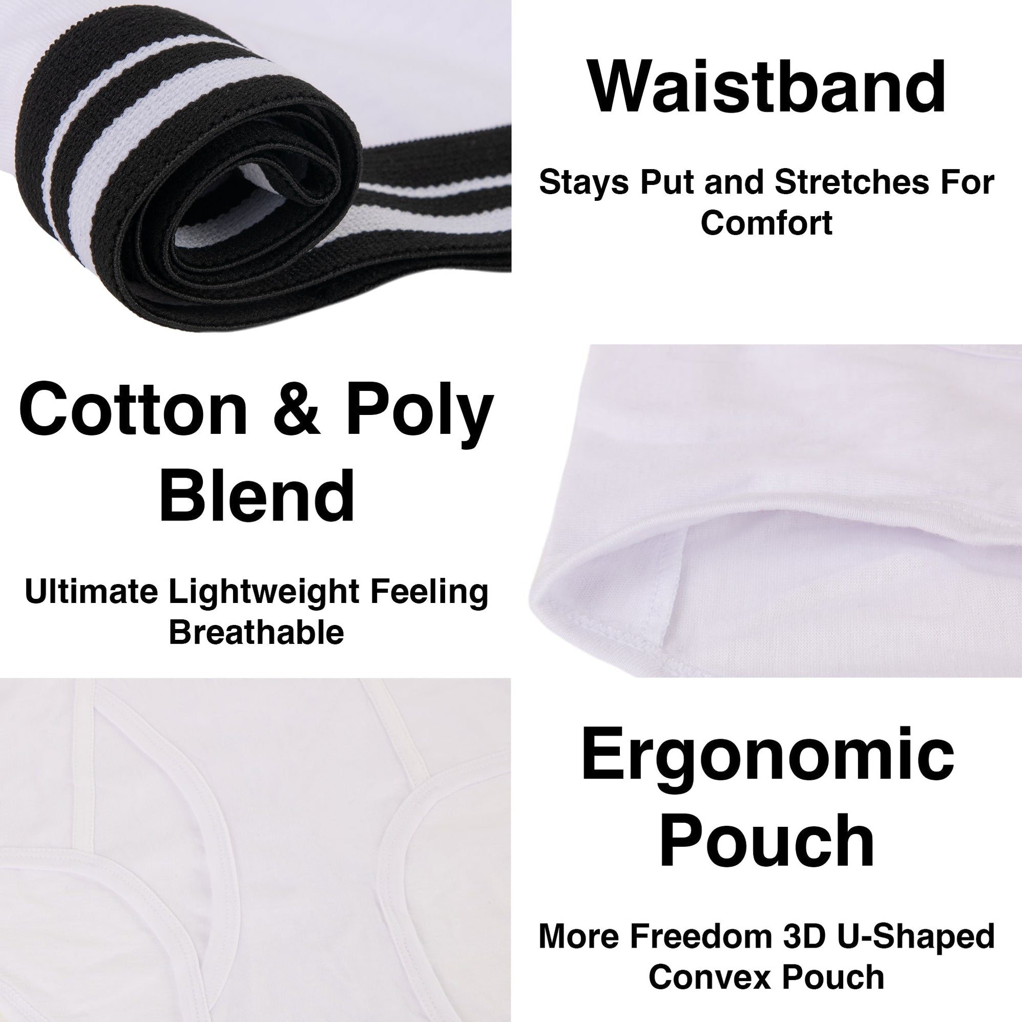 50-pack Bulk Men's Briefs Underwear - 3 Colors | 50-pack — BagsInBulk.com