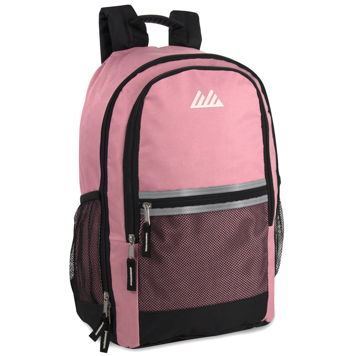 Wholesale 18-Inch Multi-Pocket Reflective Backpack -  3 Colors - BagsInBulk.com