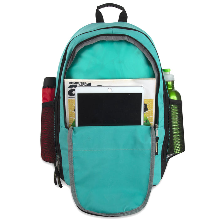 Wholesale 18-Inch Multi-Pocket Reflective Backpack -  3 Colors - BagsInBulk.com
