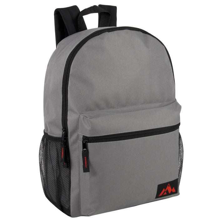18 Inch Trailmaker Boy's Assorted Colors Backpack with Side Mesh Pocket - 5 Colors - BagsInBulk.com