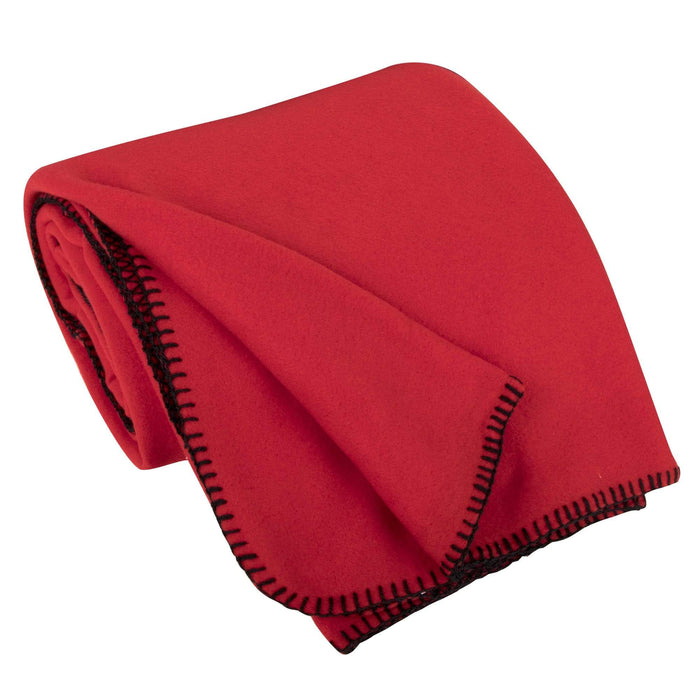 Twin Fleece Throw Blankets 90" x 60" - Red Only - 