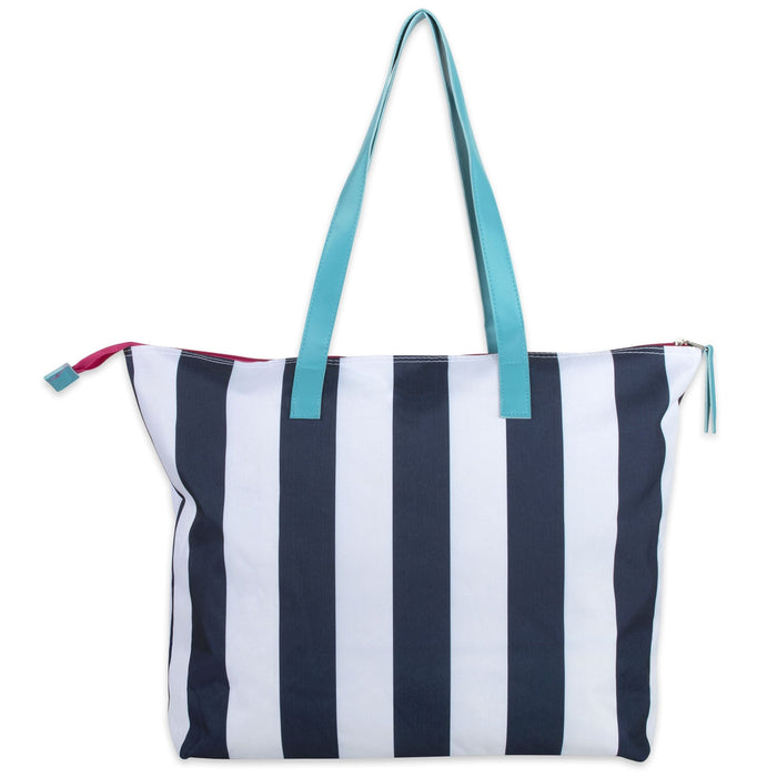Wholesale Cabana Stripe Beach Tote Bag - 15 Inch - 