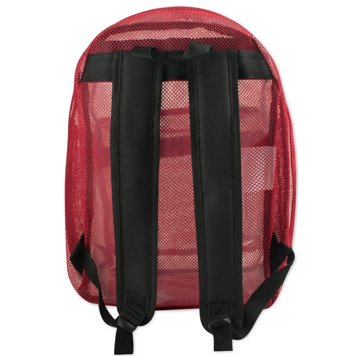 Bulk Premium 17 Inch Mesh Backpack - 5 Assorted Colors - 