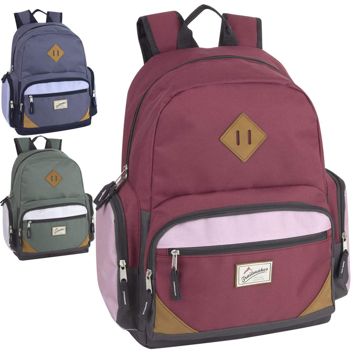 19 Inch Trailmaker Duo Compartment Backpack w Laptop Sleeve - 3 Color Assortment - 