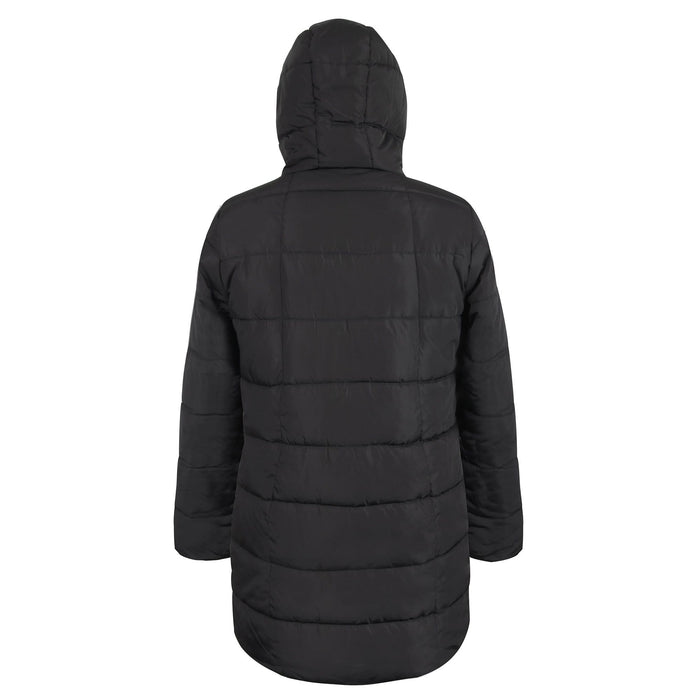 StudioMariya Black Women's Winter Jacket/ Down Hooded Coat/ Wraped Puffer Coat/ Black Parka with Hood