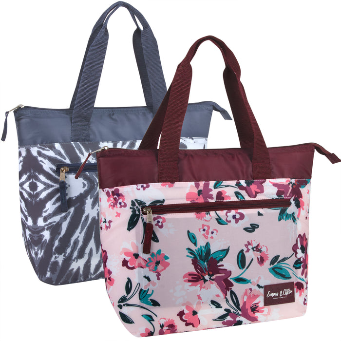 Floral & Tie Dye Lunch Tote - 2 Colors - 