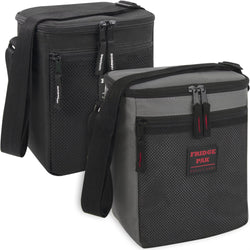 Wholesale Fridge Pak 6 Can Cooler Bag With Front Mesh Pocket - 