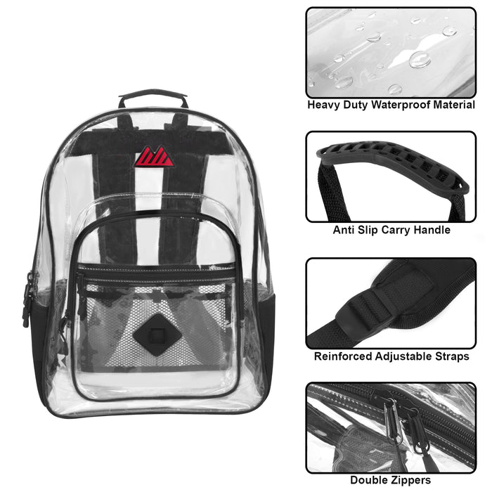 Wholesale 17 Inch Summit Ridge Backpack - Black - 