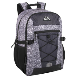Wholesale 19-inch Mountain Edge Heather Bungee Cord Backpack w Padded Laptop Section - 