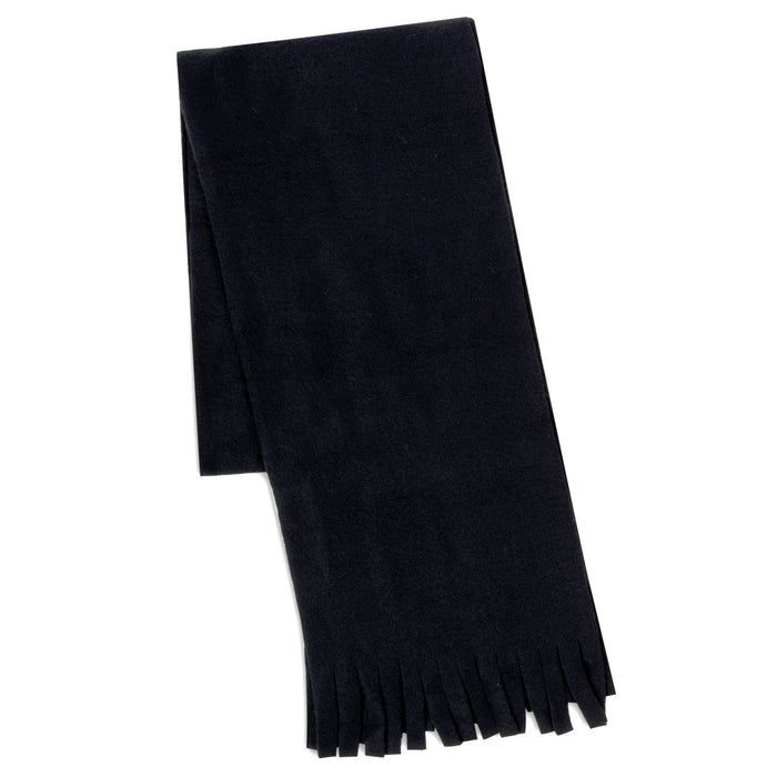 Wholesale Adult Fleece Scarves 60" x 8" With Fringe - Black Only - 