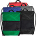Wholesale 18 Inch Drawstring Bag Large Zippered Section - 5 Color Assortment - 