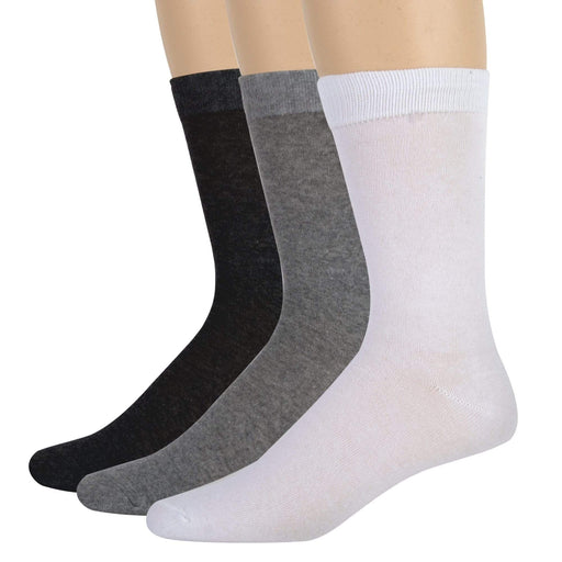 Wholesale Men's Solid Crew Socks - 3 Colors - 