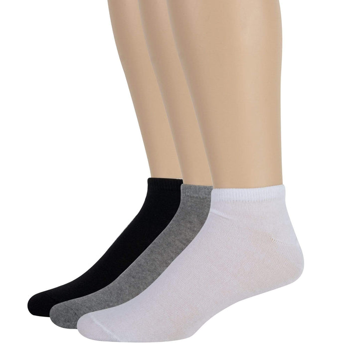 Wholesale Men's Solid Ankle Socks - 3 Color Assortment - 