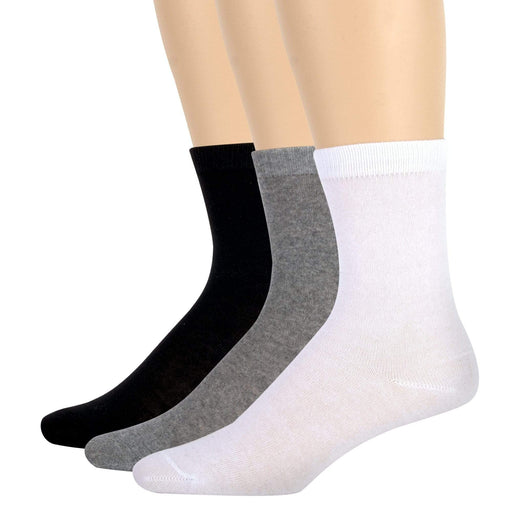 Wholesale Women's Solid Crew Socks - 3 Colors - 