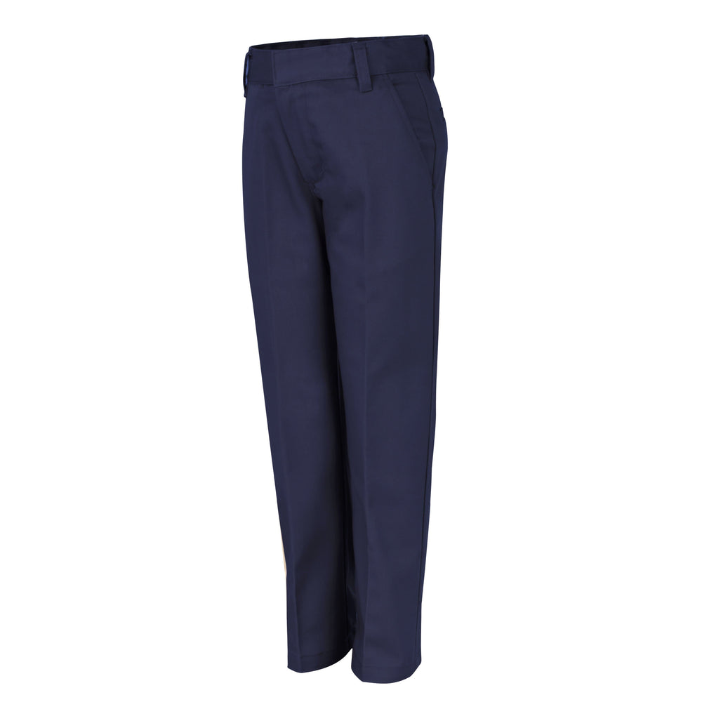 Wholesale Kid's Flat Front Double Knee Pants - Navy - 