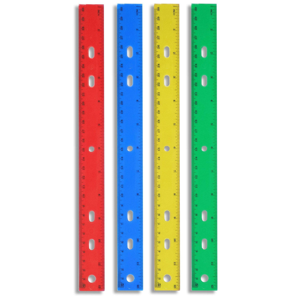 HOZEON 120 Pack 12 Inch Colorful Plastic Ruler, Colored Measuring Rulers,  Plastic Straight Rulers with Hole, Metric Rulers Bulk for School  Classrooms, Office, 4 Assorted Colors, with CM and Inches 