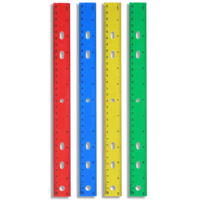 Wholesale Plastic 12 Inch Ruler - Case of 100 - Assorted Colors