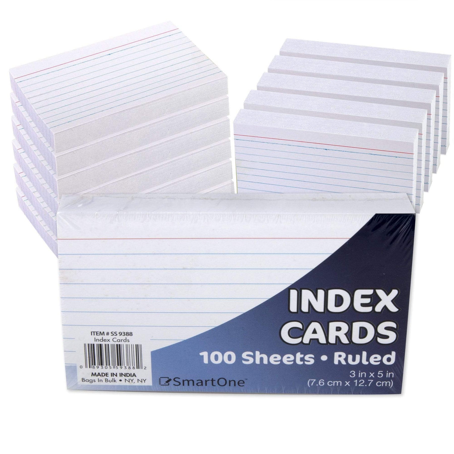 Pen+Gear Ruled Index Cards, 3 x 5, White, 100 Count 