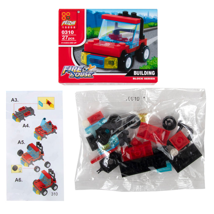 Micro Blocks Fire House Vehicles Toy - 